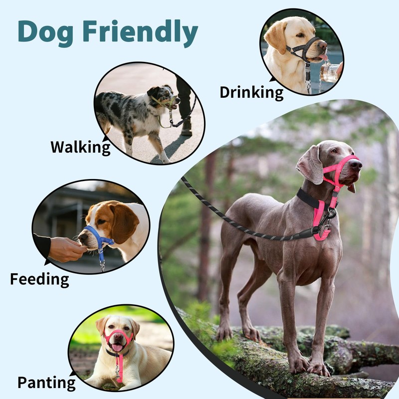 BARKLESS Sturdy No Pull Head Collar for Medium Large Dogs,