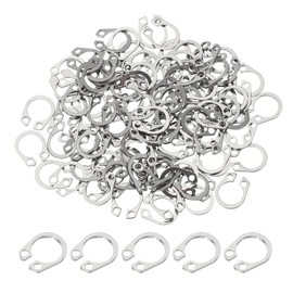 PATIKIL 10mm OD External Retaining Rings, 100 Pcs C-Clip Retaining Shaft Snap Rings 304 Stainless Steel External Circlip for Automobile Valve Equipment Bearings