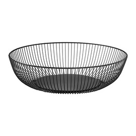 AMBITION Fruit Basket Black Metal Diameter 28 cm Fruit Bowl Black Modern Fruit Storage Basket Vintage Decor