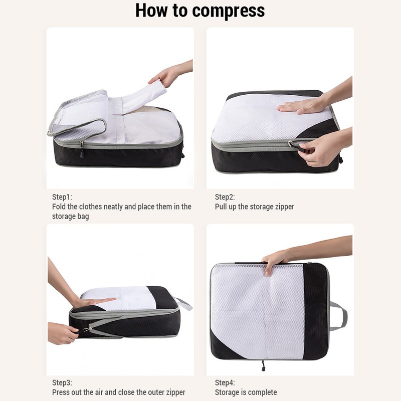 1 Set Compression Packing Cubes Compressible Travel Packing Organizer for
