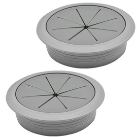 Desk Grommet 3-1/8" (80 mm), Desk Hole Cover for Cables Dark Grey, Cable Grommet ABS Plastic, Desk Hole Grommet for Office and Home Table Cable, Detachable & Flexible Cable Cord Organizer-2 Pcs