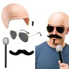 5Pcs Set Bald Cap Pitbull, Pitbull Bald Cap And Sunglasses
