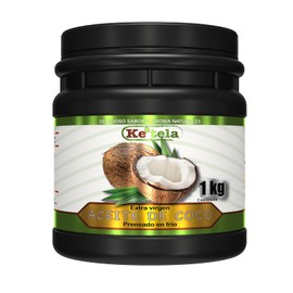 ACEITE DE COCO KE´TELA EXTRA VIRGEN PRENSADO EN FRIO 1KG KETO, KOSHER, SIN GLUTEN