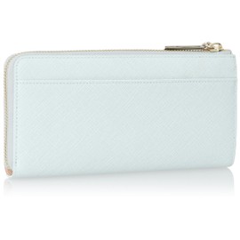 Jill Stuart JSLW3AT1 Long Wallet, Gloria, Cowhide Saffiano Leather, Lurex, Slim Wallet, L-Shaped Zipper, Thin, Compact, Simple, Original Charm Included, Women's, Stylish, Adult and Cute, ice blue, One