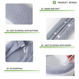 JorgenZ 2pcs Toilet-seat Cover Warmer Cushion – Toilet seat Cover Pads Plush Warm Thick Bathroom Toilet Seat Warmer 2pcs Blue Grey