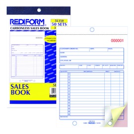 Rediform Sales Order Book, 5.5" x 8", 50 Numbered Triplicates (5L350)