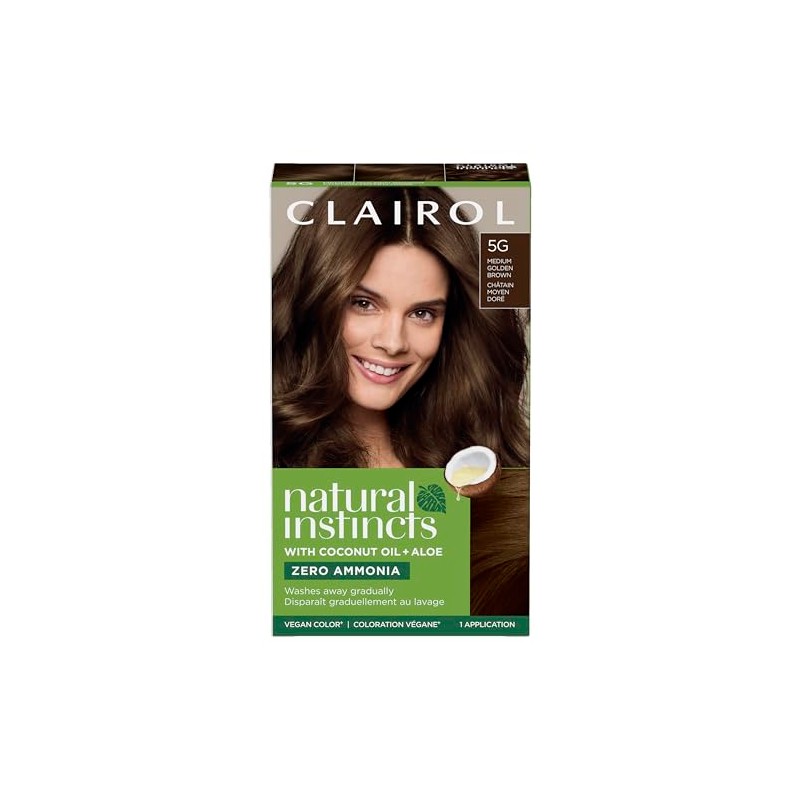 Clairol Natural Instincts Demi-Permanent Hair Dye, 5G Medium Golden Brown