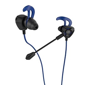 uRage SoundZ Gaming Headset 210 Inch In-Ear, Black/Blue, Dynamic 3.5 mm In-Ear Full Stereo Headset, Integrated Cable Remote Control, Removable Microphone Boom