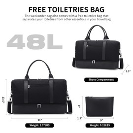 Oeihuivt Weekender Bags For Women With Shoe Compartment Large Capacity Travel Overnight Bags Perfect For Travel/Gift