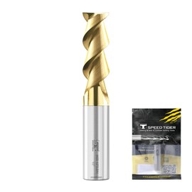 SPEED TIGER Carbide Square Nose End Mill with ZrN Coating - 2 Flute - IAE5-1/2 2T-ZrN (1 Piece, 1/2")- for Milling Aluminum Applications – Mill Bits Sets for DIYers & Professionals