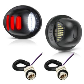 Bestview LED License Plate Lights Tag Lamp Assembly Red OLED Neon Tube Socket Wiring Harness for Ford F150 F250 F350 F450 F550 Superduty Ranger Explorer Bronco Excursion Expedition,6000K White,2 PCS