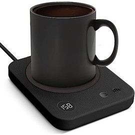 Lesipee Calentador de Tazas de Café, Calentador Eléctrico de Café con Apagado Automático para Escritorio de Oficina, Calentador de Velas con 3 Temperaturas, Calentador de Bebidas para Cacao, Regalos