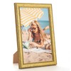 Wood 6x10 Frame Gold, Ornate Natural Wooden 10x6in Picture Frames,