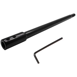 Opfiue 10Inch 3/8" Hole Saw Extension Chuck, Reducing Locking Impact Extension Hex Shank for Drilling/Professional Drillers（Black）