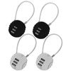 4 Pack 3-Digit Combination Lock Waterproof Padlock Outdoor Mini Wire