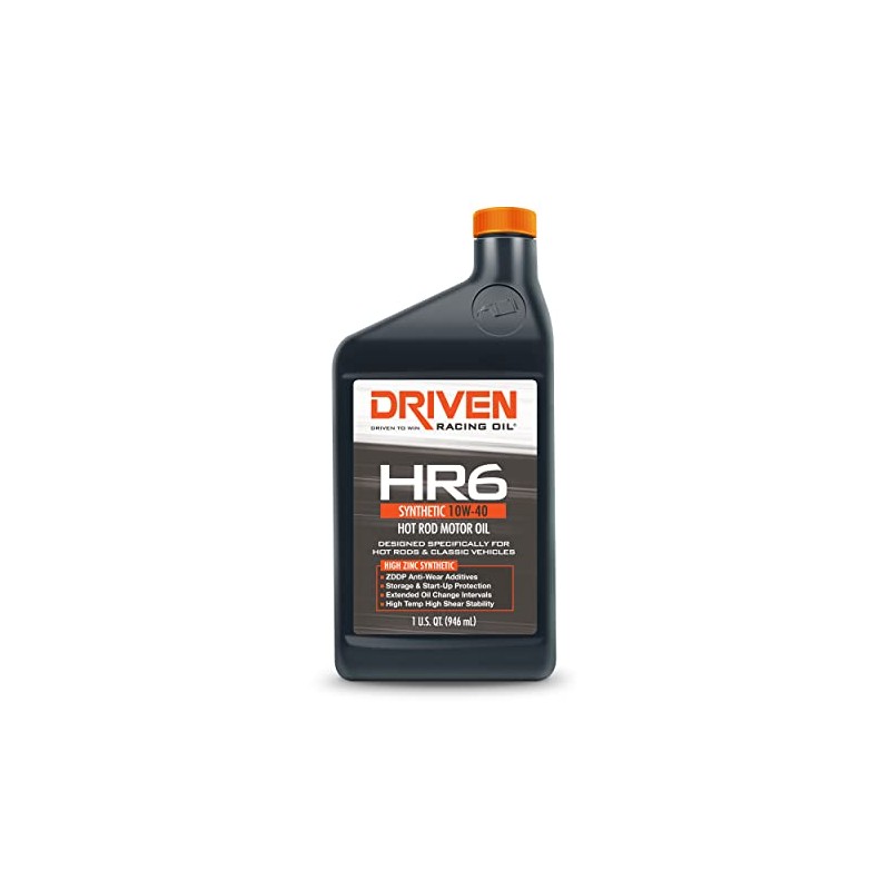 Driven Racing Oil 03906 Hr-6 High Zinc Synthetic 10W-40 Quart,
