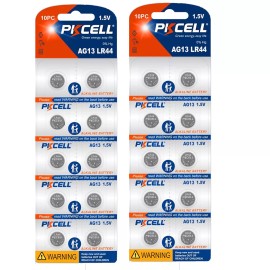 PKCELL LR44 LR41 Battery 1.5V AG13 357 L1154 AG3 392 192 Button Cell Watch Calculator - 20PCS LR44/AG13