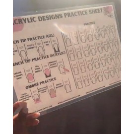 Nail Art Practice Sheet reusable Nail Art training mat Acrylic Nail sculpting Art stencil Guide French Tip Nail art worksheet 3D Nail design training sheet, Practice how to do acrylic Nail art (6)