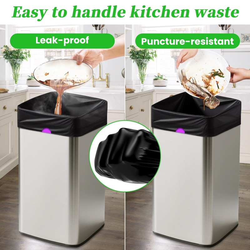 Trash Bags 15 Gallon Tall Kitchen Drawstring Garbage Bags,Fit 13-15