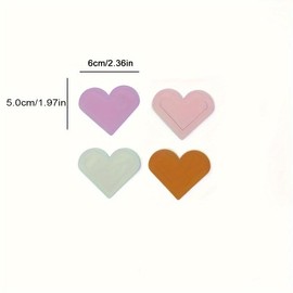 Heart Shaped Faux Leather Bookmarks, 4 Pack, Pastel Colors, Double-Sided Page Clips, Page Separators for Books, Diaries, Journals Gift for Students, Readers and Literature Lovers