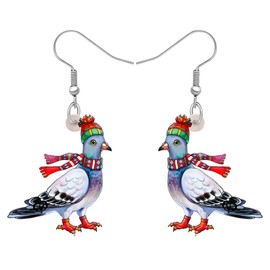 NEWEI Acrylic Dove Bird Earrings Dangle Jewellery for Women Girls Charm Gift, Acrylic