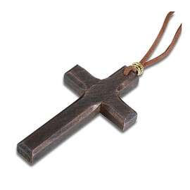 Rockyu Brand Popular Necklace, Men's Crucifix Silver Chain, Titanium, Womanwood, Titanium Pear Tree, Brown, Cross, Tree, Men's Necklace, Casual, Simple, Present, Wood, No Gemstone