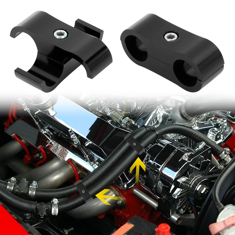 X AUTOHAUX 6pcs Black AN4 11mm Hose Separator Clamp Adapter