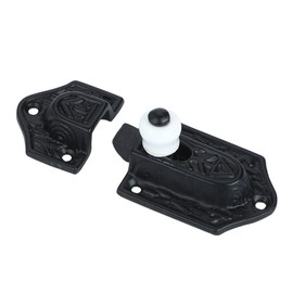 Iron Cabinet Latch, Latch for Cabinet Closet Kitchen Door with Twist Knob Design, Handmade Black Powder Finish, Antique Cabinet Latch Set of 1