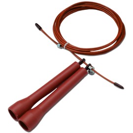 DA VINCI Ultra Speed 10 Ft Adjustable Cable Jump Rope, Super Fast for Double Unders (Red)