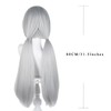 Long Gray Ponytail Wig for Women Silver Grey Cosplay Wig