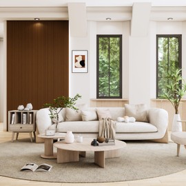 WPC Slat Wall Paneling, Modern Accent 3D Wall Panels, 8-Piece 94.5" x 6.6" TV Wall Panel, Bedroom, Living Room, Walnut