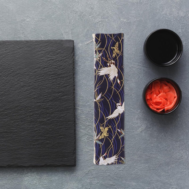 TOPBATHY Japanese fabric cutlery bag with zip, multifunctional storage for