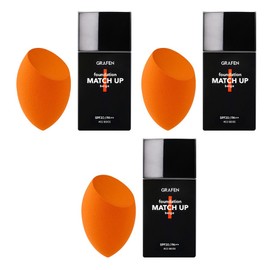 Graphen Matchup Foundation 40ml + Edge Cut Puff, No. 22 Beige, 3 pcs / 그라펜 매치업 파운데이션 40ml + 엣지 컷 퍼프, 22호 베이지, 3개