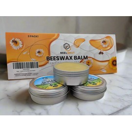 Bálsamo de cera de abejas para labios, manos y piel, bálsamo labial de miel y crema hidratante para piel seca, tratamiento hidratante para labios agrietados, manos y piel áspera. Todo natural (paquete