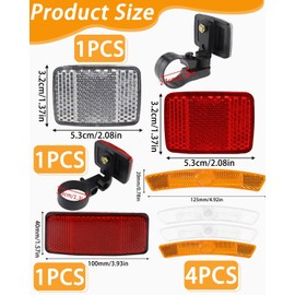 TPZORJX Pack of 7 Spoke Reflectors Bicycle Spoke Reflectors and Light Clip Set, Cat's Eyes Children's Bicycle Reflectors Front Rear Bicycle Safety Accessories for Road Bikes Mountain Bikes E-Bikes