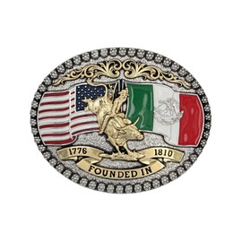 Montana Silversmiths Men's Independence Founded Attitude Buckle Silver One Size