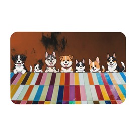 16"x 24" - Large Dog Feeding Mat, Absorbent Mats for Dog Food and Water Bowl, Pet Placemat for Dogs, Cats, Puppy Accessories - (Many Cute Puppies)