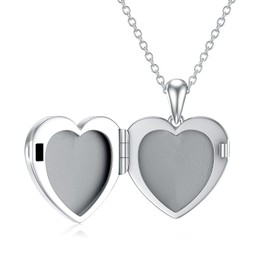SLIACETE Sister Locket Necklace 925 Sterling Silver Heart Locket Necklace That Holds Photo Pictures Sister BFF Jewelry Friendship Gifts for Women Girls Best Friends