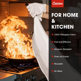 4 Pack Emergency Fire Blanket for Home and Kitchen, 40'' x 40'' Emergency Fire Retardant Fireproof Blankets Heavy Duty Fiberglass for Camping Fireplace Car