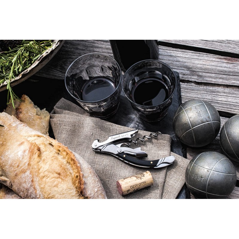 Laguiole Style de Vie Korkenzieher, Flaschenöffner mit Folienschneider, Ebenholz