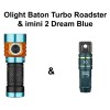 Olight Baton Turbo Roadster & imini 2 Dream Blue Rechargeable
