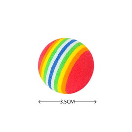NA 20 Pcs Pet Cat Toy Ball Rainbow Soft Foam Ball Pet Training Toys Ball for Indoor Pet Cats Training Exercise