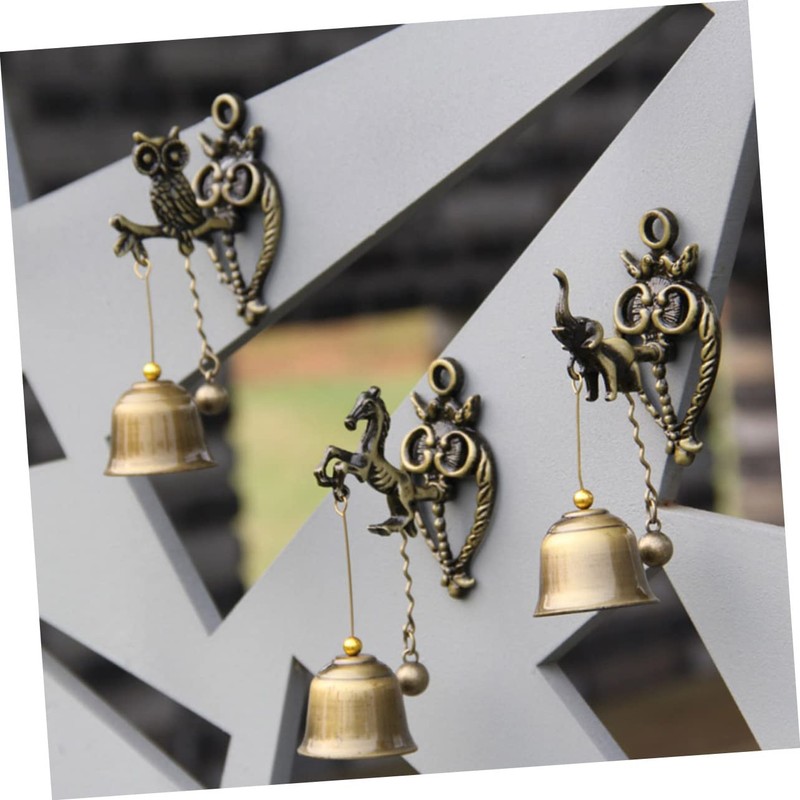 Levemolo Elephant Door Bell Metal Wind Chime Bells Retro Ornament