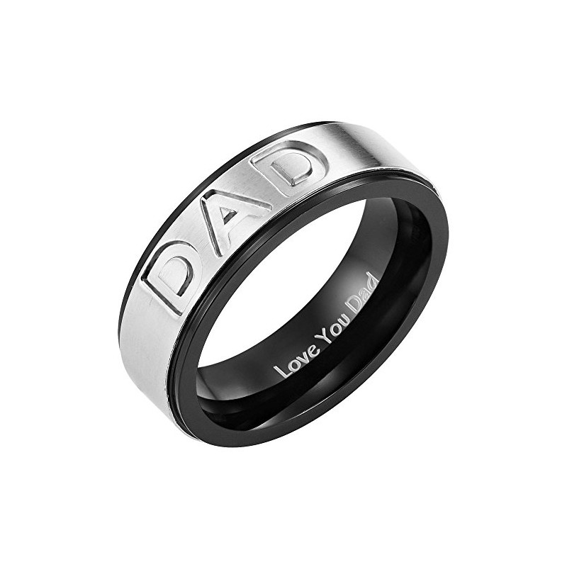 Willis Judd Men's DAD Ring Engraved Love You Dad with