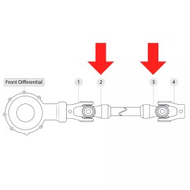 Caltric Front Drive Shaft Yokes W/U-Joints for Yamaha Rhino 660 YXR660 4X4 2004-2007