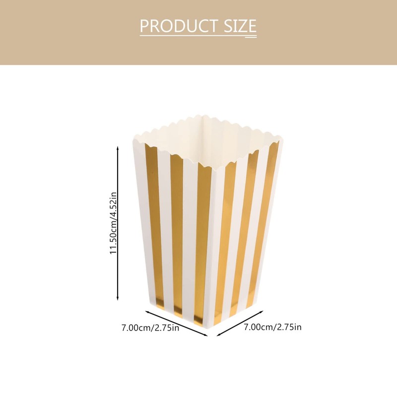NUOBESTY 24pcs Paper Popcorn Boxes, Cardboard Candy Container Mini Popcorn