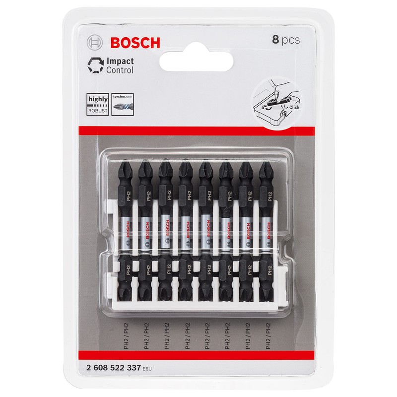 Bosch 2608522337 Screwdriver Bit Set: 8 Pieces, Hex Shaft: 0.25