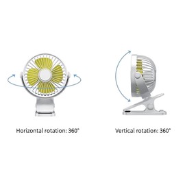 ANYPOWK - Mini ventilador con clip, 4 pulgadas, ventilador de carriola recargable de 2500 mAh, ventilador personal para cama, carriola de bebé, al aire última intervensión, asiento de coche, gimnasio,