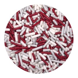 NCS Mississippi Football Maroon, White and Gray Jimmies Edible Sprinkles, 8 ounces - Great for Cupcakes, Cookies, Cakes, Cakes Pops, Donuts