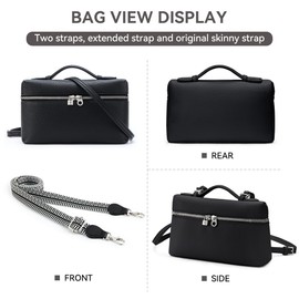 KALIDI Crossbody Bag for Women Small Top-Handle Pouch Designer Shoulder Handbag Quiet Luxury Leather Trendy Purse black